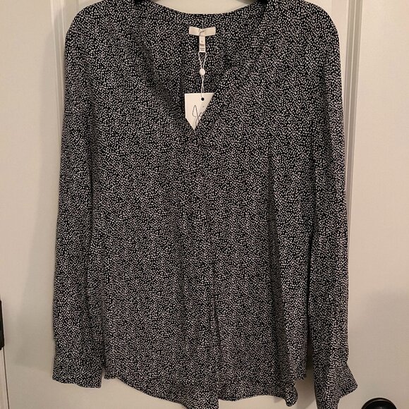 Joie Silk Printed V-Neck Blouse - Picture 1 of 6